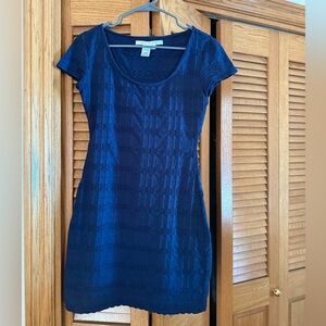 Navy Blue Short Sleeve Dress